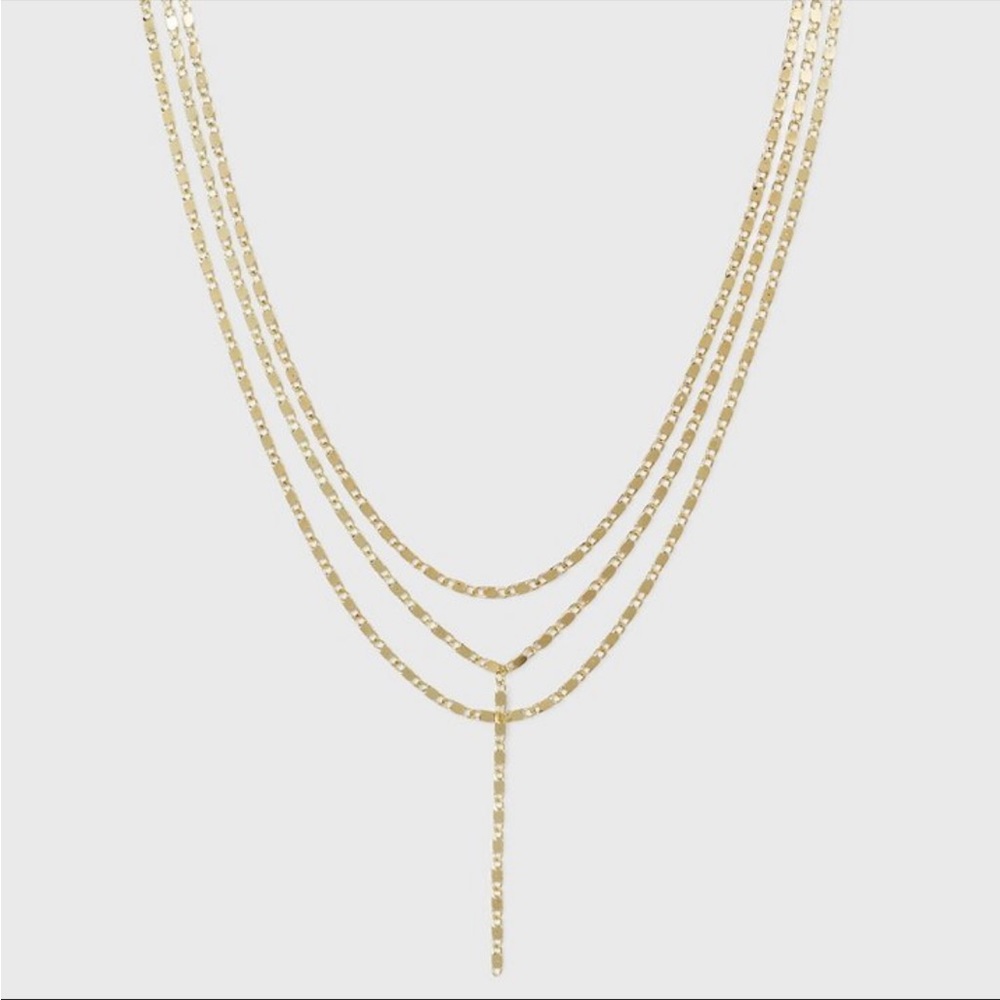SUGARFIX by BaubleBar Layered Y-Chain Necklace - Gold - Picture 3 of 5